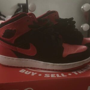 Red and Black High-Top Sneakers